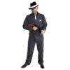 1920's Black Pinstripe Gangster Suit Men's Costume - Sizes: M, L, XL - Image 2