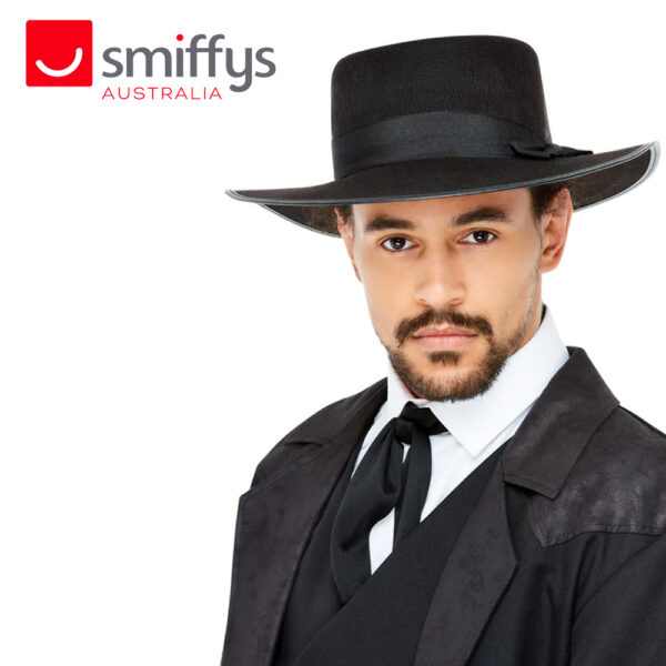 1920s Brim Fedora Hat Men's Gangster / Gatsby Costume Accessory - Black