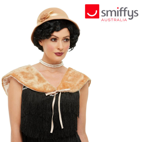 1920s Deluxe Instant Women’s Costume Kit, Gold Cloche Hat & Stole