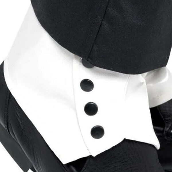 1920s Gangster Shoe Spats Men's Costume Accessory - White with Black Buttons - Image 3