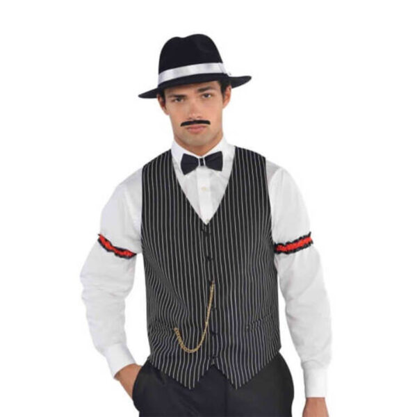 1920's Roaring Garter Armbands Men's Costume Accessory - Black & Red - 2pc - Image 3