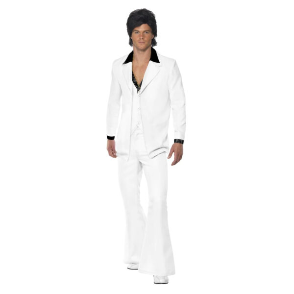 1970s White Saturday Night Fever Suit Dance Men's Party Costume - Image 3