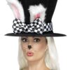 Tea Party March Hare Adult Top Hat with Attached Rabbit Ears Easter Costume Accessory