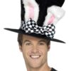 Tea Party March Hare Adult Top Hat with Attached Rabbit Ears Easter Costume Accessory - Image 2