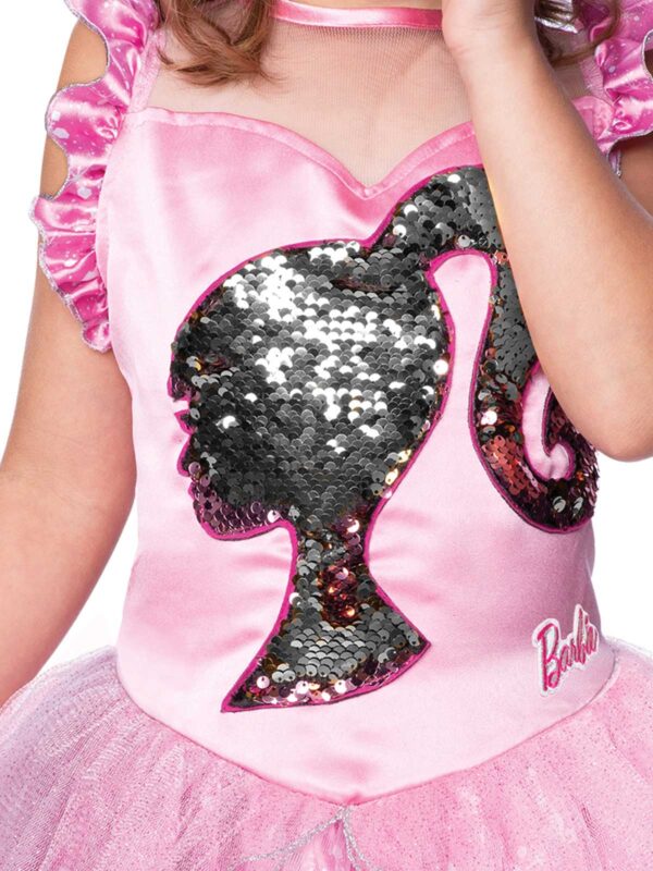 Barbie Princess Deluxe Sparkle Girls Costume Pink and Silver S:4-6y - Image 3