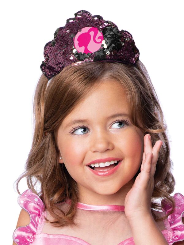 Barbie Princess Deluxe Sparkle Girls Costume Pink and Silver S:4-6y - Image 2