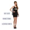 Licensed Batman Womens Costume Rhinestone Tank Dress with Removable Cape - Image 3