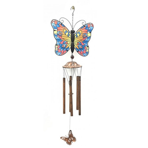 Brass Butterfly Windchime - Home & Garden Hanging Decoration Gift - 85cm - Image 2