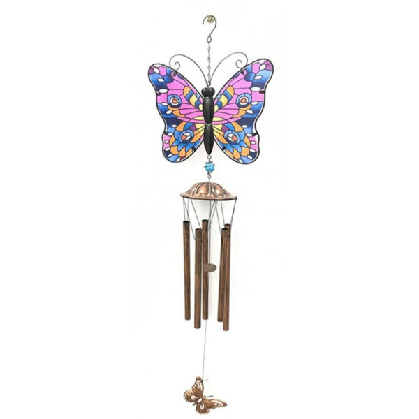 Brass Butterfly Windchime - Home & Garden Hanging Decoration Gift - 85cm - Image 4