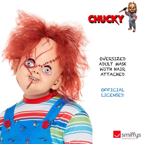 Chucky Latex Mask with Hair Adults Halloween Costume Accessory