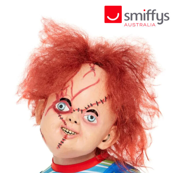 Chucky Latex Mask with Hair Adults Halloween Costume Accessory - Image 2