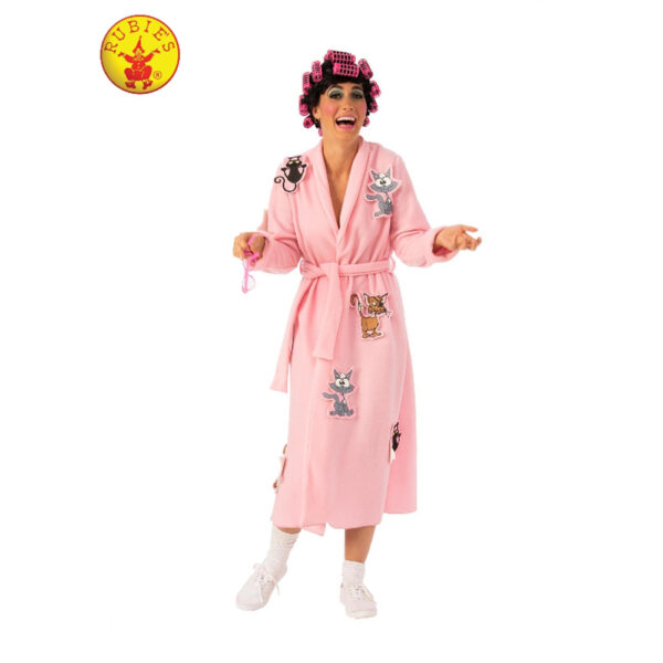 Crazy Cat Lady Women’s Dressing Gown Costume with Wig - Std