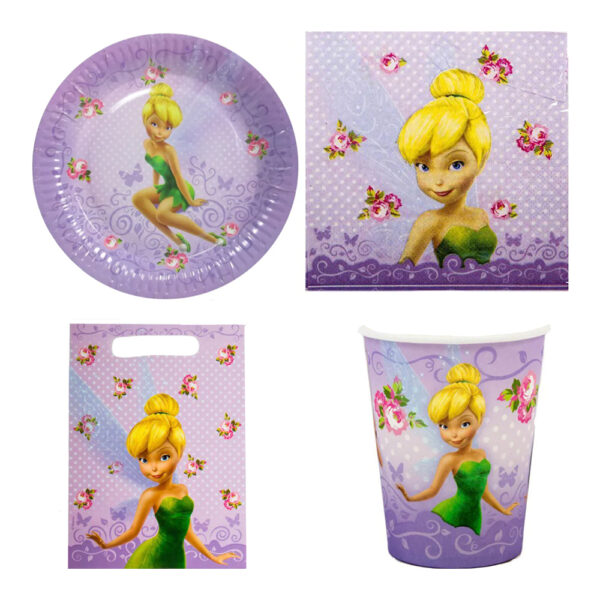 Disney Fairies Tinker Bell Birthday Party Supplies - Kids Tableware set 70pcs - Image 2