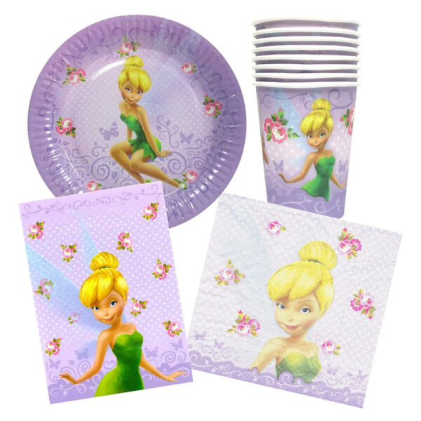 Disney Fairies Tinker Bell Birthday Party Supplies - Kids Tableware set 70pcs - Image 7