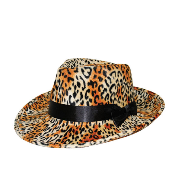 Gangster / Pimp Men's Costume Hat Leopard Skin, Adult - Image 3
