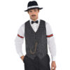 Gangster Pinstriped Vest Men's  1920's Gatsby Costume - One Size