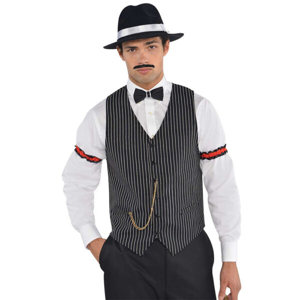 Gangster Pinstriped Vest Men's  1920's Gatsby Costume - One Size