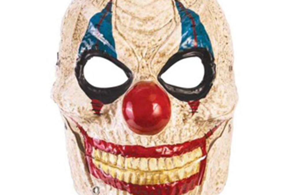 Halloween Evil Clown Mask with Moving Jaw – Adult Costume Accessory