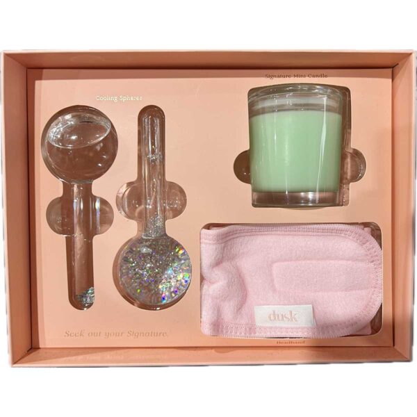 DUSK LET’S FACE IT GIFT SET WITH SIGNATURE MINI CANDLE IN TANGERINE & LIME - Image 3