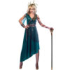 Medusa Enchantress Women's Halloween Costume with Serpent Headdress M/L