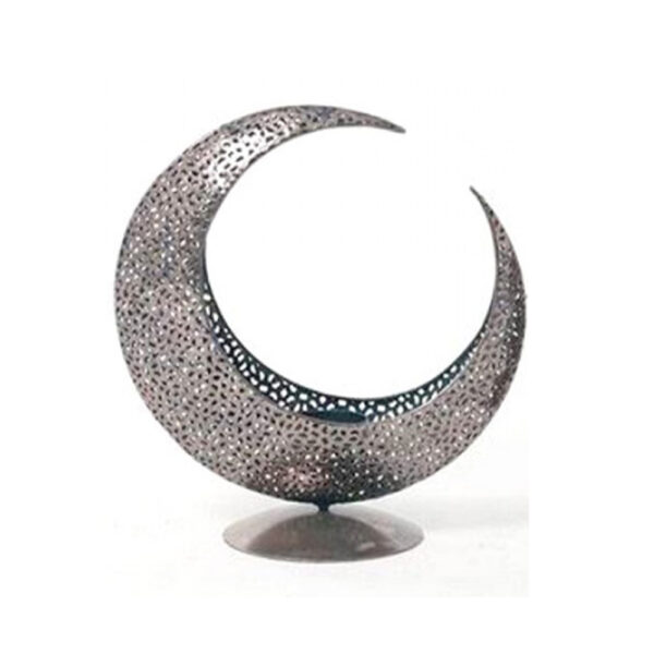 Metal Lantern Home Decoration - Crescent Moon for Tealight - 18.5cm - Image 2
