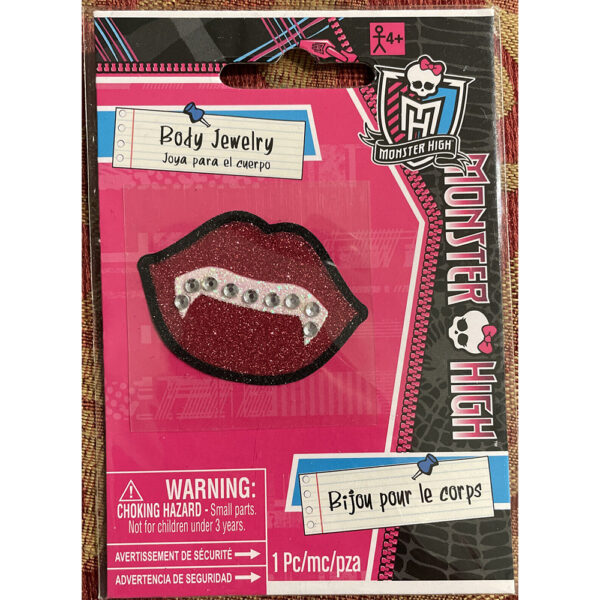 Monster High Lips Fangs Tattoo Favour - Kids Fun Body Jwellery - Image 3