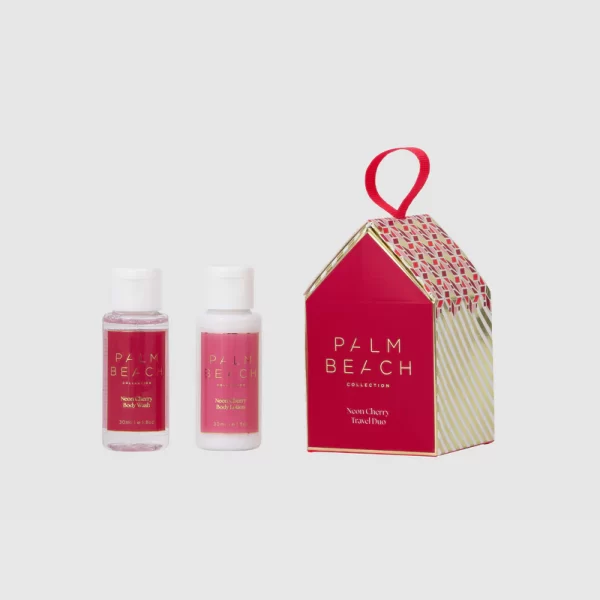 Palm Beach Neon Cherry Gingerbread House Travel Duo Body Wash & Lotion