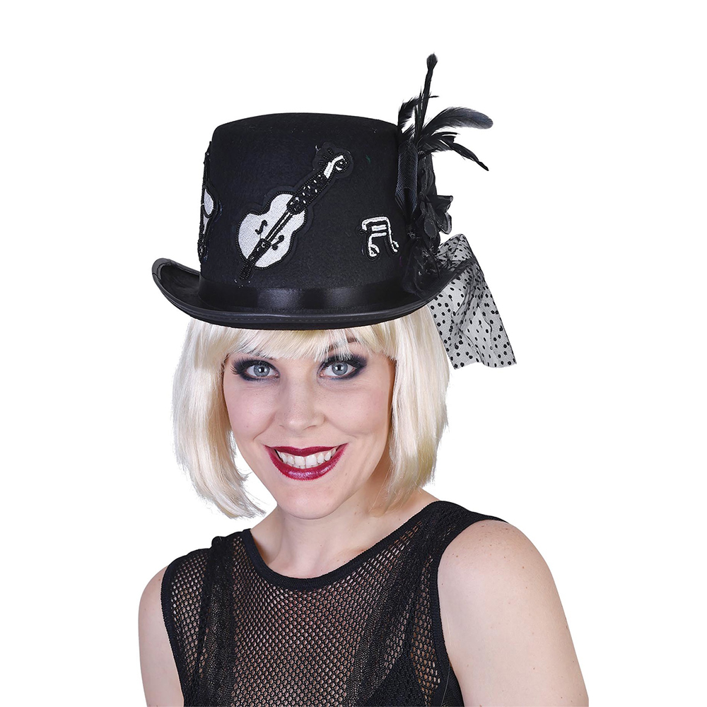 New Orleans Jazz Hat Women s Costume Accessory Black GiftsnBargains
