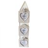 Photo Frames Garland Set 3 - Wooden Whitewash Heart Loved Ones Gift - 57cm - Image 4