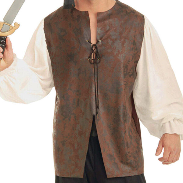 Pirate Leather Look Buccaneer Shirt - Men's Costume - Image 2