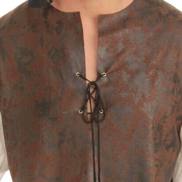 Pirate Leather Look Buccaneer Shirt - Men's Costume - Image 3