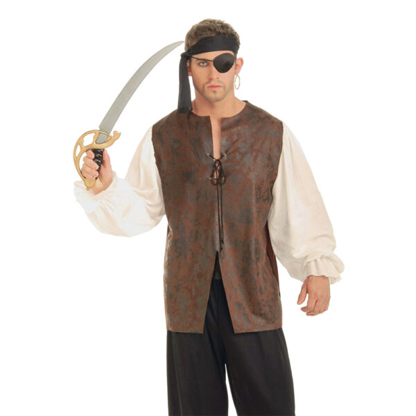 Pirate Leather Look Buccaneer Shirt - Men's Costume
