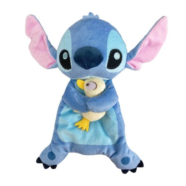 DISNEY BABY STITCH COMFORTER SNUGGLE CUDDLE BLANKET SENSORY TOUCH SQUEAKER