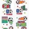 Soccer Tattoo Favours Sports Birthday Party Supplies - Pack of 16