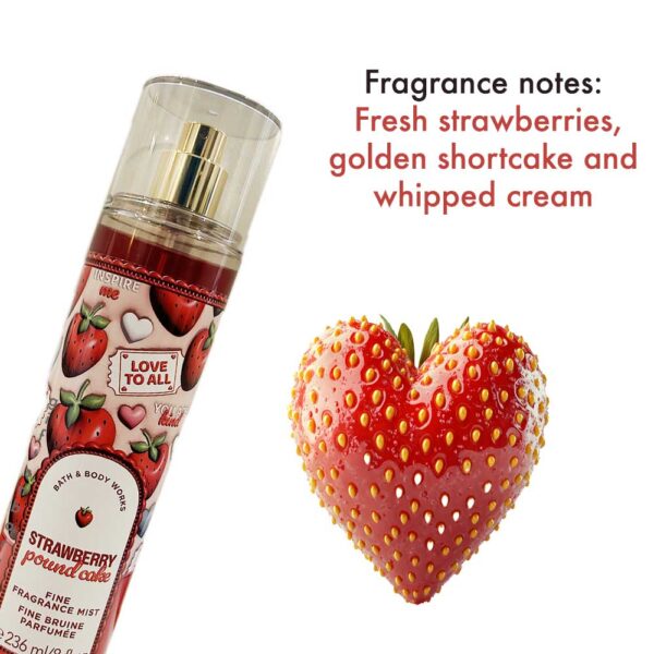 Bath & Body Works Strawberry Pound Cake Fine Fragrance Body Mist 236ml - Image 2