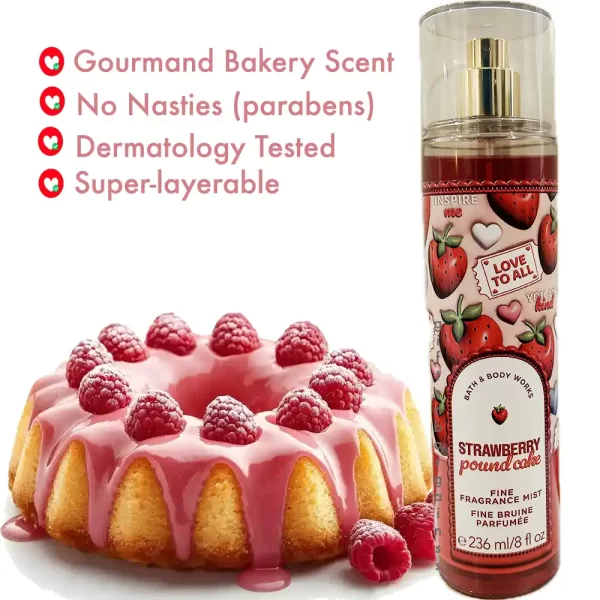 Bath & Body Works Strawberry Pound Cake Fine Fragrance Body Mist 236ml