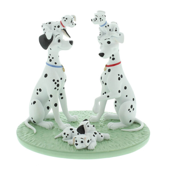 DISNEY GIFTS  FIGURINE: 101 DALMATIANS 'ONE BIG HAPPY FAMILY' COLLECTIBLE 13CM