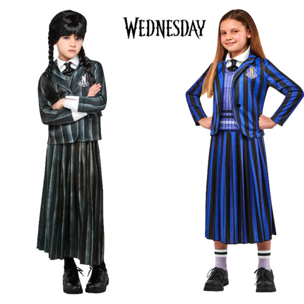 Wednesday: Nevermore Blue Academy School Uniform Halloween Costume, 10-12yrs (XL) - Image 4