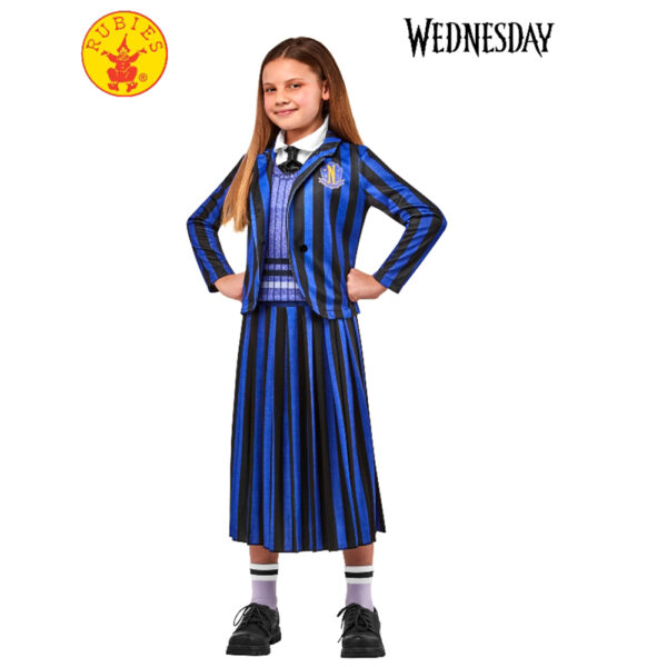 Wednesday: Nevermore Blue Academy School Uniform Halloween Costume, 10-12yrs (XL)