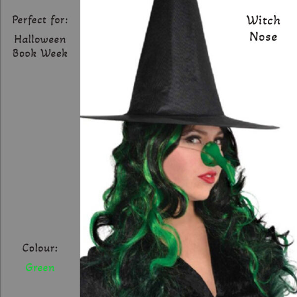 Witch Nose Women's Halloween Costume Accessory - Green Colour - Image 3
