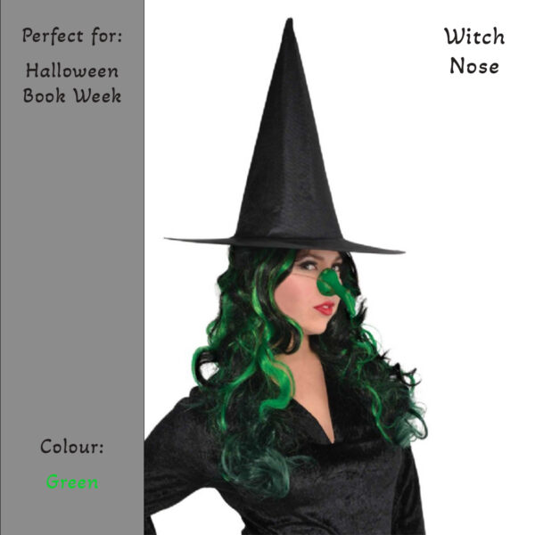 Witch Nose Women's Halloween Costume Accessory - Green Colour