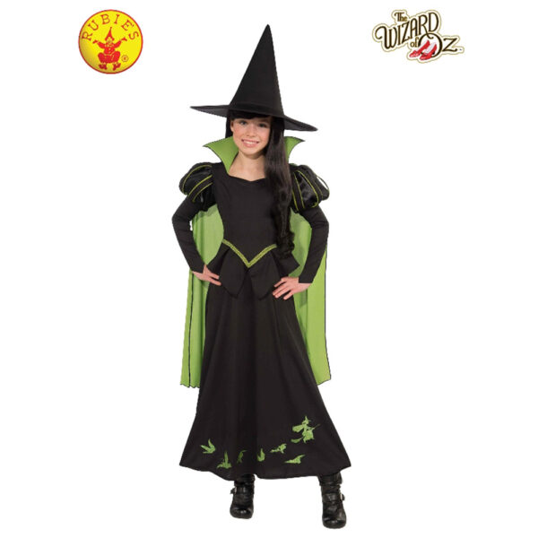 Wizard of Oz: Wicked Witch of the West Licensed Girl's Halloween Costume Black - L