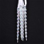 Twisted Icicles Clear Iris Christmas Tree Winter Theme Decorative Hanging Ornament 13 cm x 8pcs - Image 3