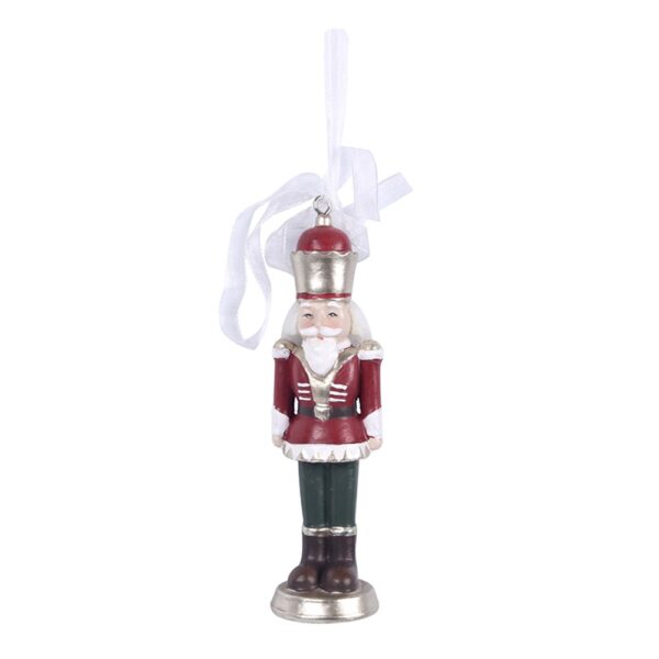Nutcracker Christmas Ornament Set of 2 Hand-painted Polyresin Figurine Tree Decoration - Image 2
