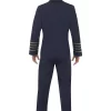 Men's Aviation Pilot Costume, Navy Blue Suit with Hat S: Large - Image 3