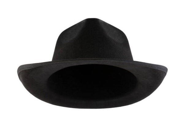 Black Gangster Style Fedora Hat Plain Men's Mafia Costume Accessory