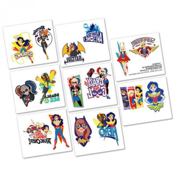 DC Super Hero Girls Tattoos 16c Sheet Birthday Party Favour Bag Fillers