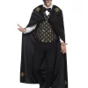 Deluxe Phantom Of the Opera Men's Halloween Costume Adult - Black & Gold S: Large