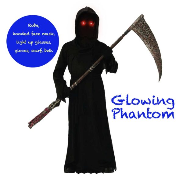 Glowing Phantom Halloween Costume Child Medium/Large