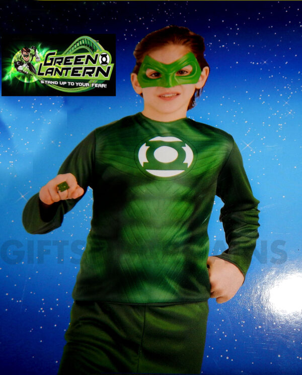 GREEN LANTERN SUPER HERO BOYS HAL JORDAN COSTUME ACTION SUIT 8-10